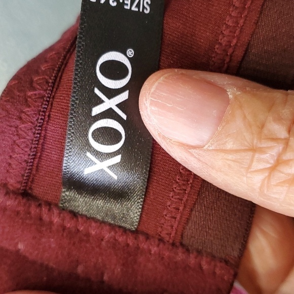 Burgundy XOXO LACE BRA. Size 36B. Wire with padding. Very good used condition. - Picture 8 of 11